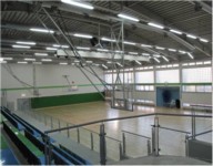 תאורת פנים ירוקה אולם ספורט